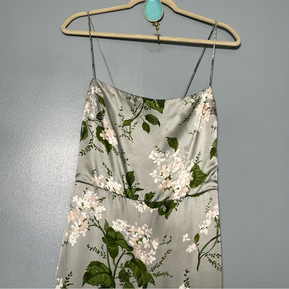 Reformation Frankie Silk Maxi Slip Dress Tea Garden Floral Slit Women’s Size 4 - Picture 4 of 12